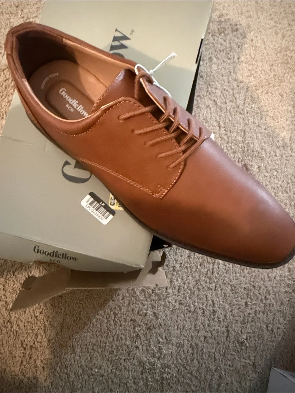 Goodfellow & Co Men's Cognac Brown Leather Derby Shoes